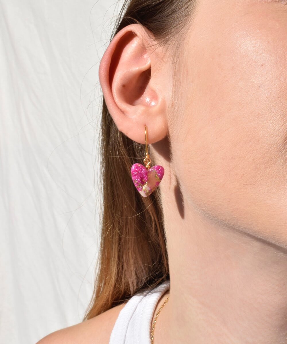 Pendientes One Love Fucsia