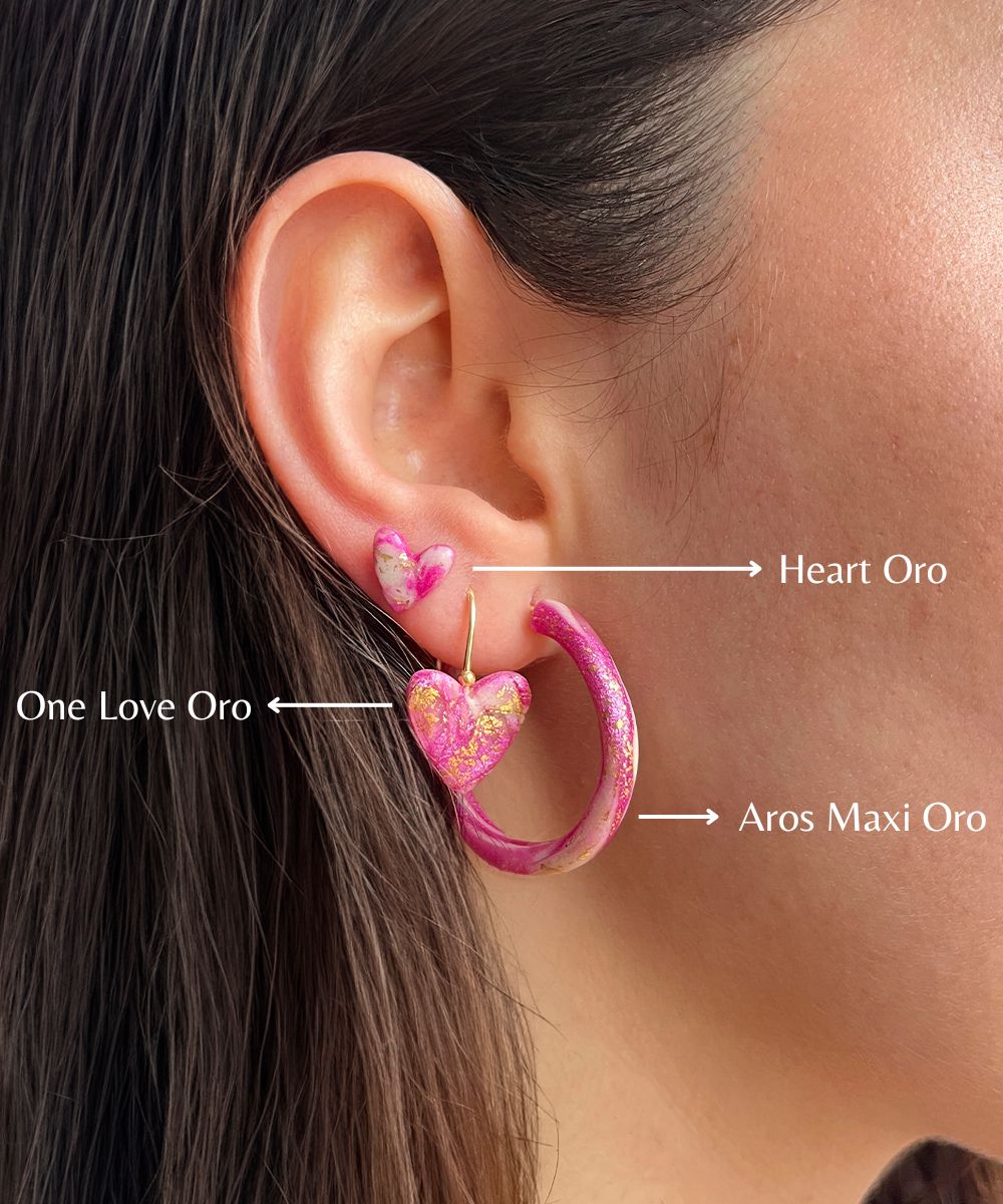 Pendientes One Love Fucsia