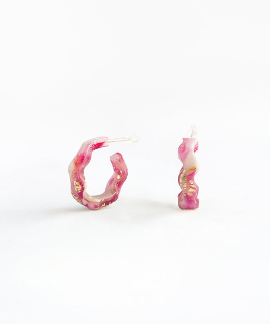 Pendientes Aro Flow Fucsia