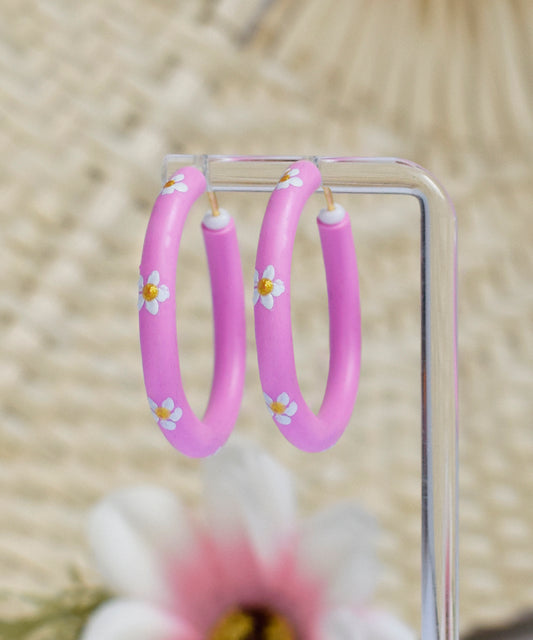 Aros Florecitas Rosa (XL)