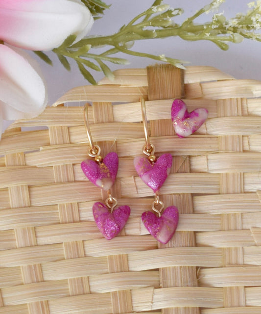 Pendientes Love Fucsia