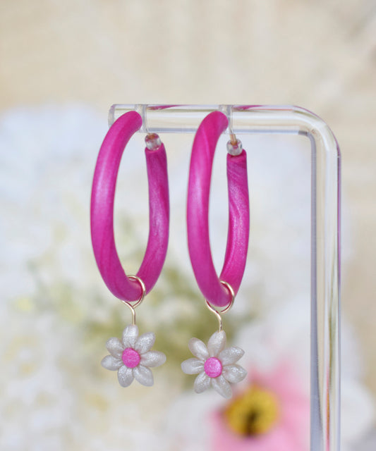 Aros Margarita Fucsia (XL)