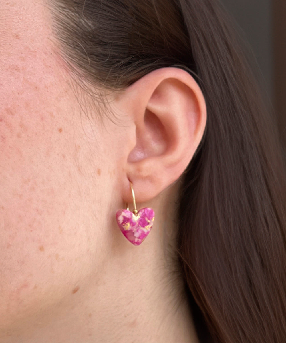 Pendientes One Love Fucsia